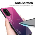 PlusCase for Vivo V23e Case Glass Hard Gradient Painted Shockproof Phone Back Cover. 
