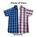 Cherish-Boys cotton Check Shirt Half Sleeves in amazing colors- cool and casual export quality beautiful t-shirt soft cotton party wear shirt for men. 