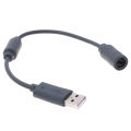 Wired controller USB breakaway adapter cable cord for xbox 360 Gray 23cm. 