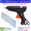 GG-5 Hot Melt Glue Gun and 11mm Glue Stick 100w 220v Glue Gun DIY Home Tool for Art and Crafts by Electrica. 