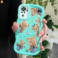 AMORVOR for Redmi Note 10 Note 10S Poco M5S Back Cover Butter Bear Pattern Luxury Phone Case Macaron Wave Soft Silicone Mobile Cover. 