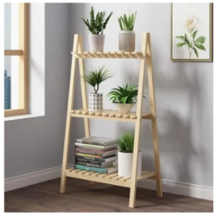 Wooden Plant Stand 2 And 3 Tier Foldable Flower Pot Display Shelf Rack Solid Wood Floor Two-layer Storage Balcony Folding Flower Stand