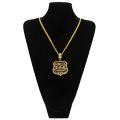 Hot Selling Hip hop Jewelry GANGSTA Medal Shield Rhinestones Badge Pendant Necklace Europe And The United States For Men. 