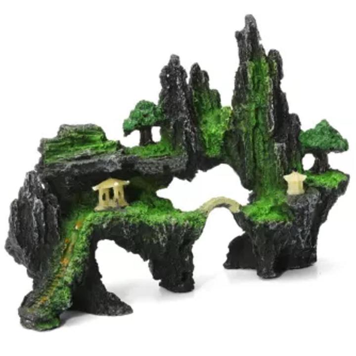 Fish Aquarium Decoration 1 pcs Resin Non toxic Reef Aquarium Rockery Mountain Fish Tank Palace Ornament Decoration - Imported Chinese Decoration - Beautiful Decoration For Fish Tank