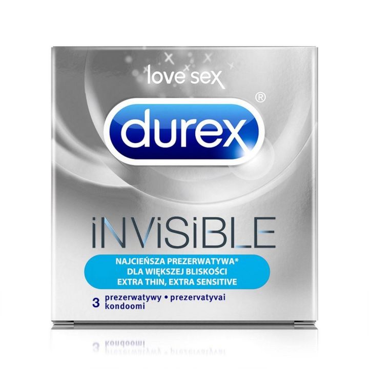 Durex Invisible extra sensitive condoms- 3 condoms