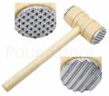 Meat Tenderizer Teeth End Steak Pointed Round Wooden Hammer - By AABA Mall. 