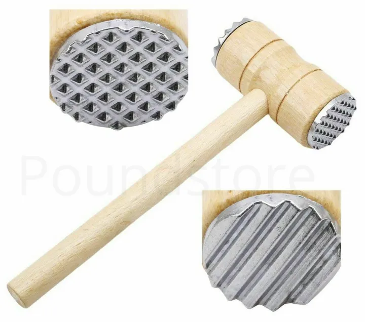 Meat%20Tenderizer%20Teeth%20End%20Steak%20Pointed%20Round%20Wooden%20Hammer%20-%20By%20AABA%20Mall%20-%20Image%203