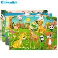 30 Pieces Wooden Jigsaw Puzzle Kids Cartoon Animal Vehicle Puzzles Games Baby Early Learning Educational Toys For Children. 