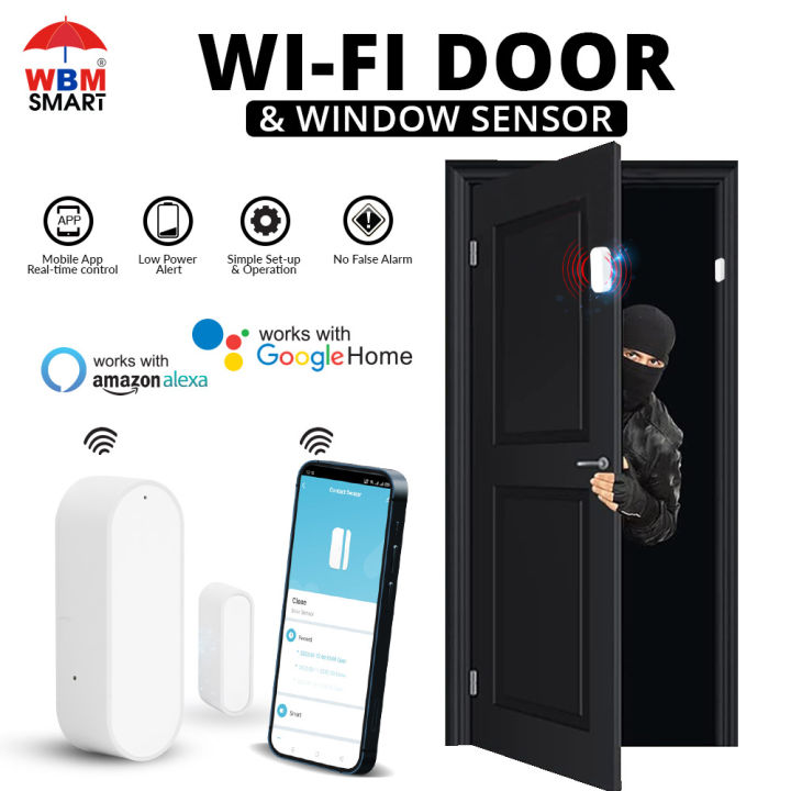 WBM Smart 2.4GHz Wifi Door Sensor- Door Sensor, Door Sensor Alram, Wifi Door Window Sensor, Wifi Door Sensor Alarm, Door Security Sensor, Door Open Sensor, Best Door Security Sensor