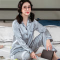 SILK - Trendy Night Dress For Girls - Sleeping Suit For Womens & Girls Complete Night Suit Shirt and Trouser Sleepwear Night Dress. 