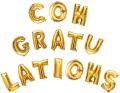 Congratulations Balloons Banner Foil Balloons Letters Balloons Alphabet Letters Perfect Party Decoration Supplies 15pcs in Set - 16 Inches. 
