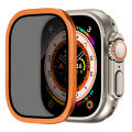 Privacy Screen Protector for Apple Watch Ultra 2 49mm Tempered Glass+Metal Frame For iWatch Ultra 49mm No Peeping Anti Spy Fil. 
