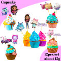 Gabby Dollhouse Theme Birthday Party Decorations Cake Topper Birthday CUP PLATE Straw Swirls Stickers KidsParty Supplies Decor. 