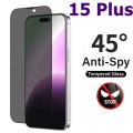 Apple IPhone 15 Plus Anti_Spy Privacy Protector 45 Degree HD Tempered Glass Privacy Protector - Black. 
