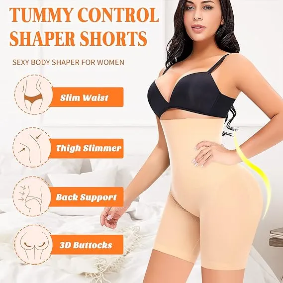 Tummy Control Shapewear Shorts for Women High Waisted Slimming Body Shaper  Underwear Lace Slip Shorts Under Dresses