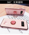 For Samsung Galaxy Note 8 Cover + Ring Holder Ultra Thin Shiny Plating Bumper Stand Phone Case Soft TPU Silicone Shockproof Protective Back Cover. 