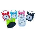 Metal Alarm Clock Small Cute Portable Mini Clock Double Bell Electronic Desk Clock for Kids Room Home Decoration Timekeeping Wake-up Alarm Gift Item. 