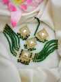TRADITIONAL PAKISTANI CHOKER NECKLACE , EARRINGS & BINDIA | TEEKA JEWELLERY SET. 