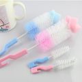 Momme 2Pcs Baby Niiple Milk Bottle Cup 360 Degree Sponge Cleaner + Pacifier Brush Random Color. 