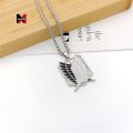 XM Anime Attack On Titan Necklace With Stainless Steel Chain For Men And Women. 