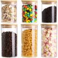 AKHPAL 6 Pack Glass Storage Jars with Airtight Bamboo Lids, 1400ML and 800ML Glass Kitchen Canisters , Clear Food Storage Jar Storage Containers for Coffee Bean, Candy, Sugar, Flour, Pasta, Nuts. 