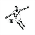 Football Player Wall Sticker for Kids Room Soccer CR7 Decals. 