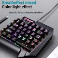 USB F6 Keyboard One-handed Wired 39 Keys Luminous Gaming Keyboards For Tablet Colorful Ergonomics Gamer Keycap With Hand Rest. 