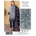 winter collection 2022
*Fabric chambray*

Brand code DF-163-22
Neck heavy emb 
chambray trouser 
 Printed chambray shawl. 