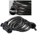 5 Digit Code Bike Lock Coiling Resettable Combination Cable Bike Locks Anti Theft Cycling Password Lock - Black. 