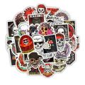 10 Pcs/Pack Skeleton Ghost Skull Punk Rock Horror Waterproof Stickers for Car Bike Laptop Skateboard TV Guitar. 