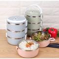Small Lunch Box 3 Tier Insulated Tiffin Box with Vaccum Seal office thermos Shop Lunch Storage Box. 