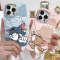 Fashion Brand Disney Lovely Cat Mouse Tom Jerry Cartoon Couples Phone Case Compatible for IPhone 15 11 14 13 12 Pro Max XR X 7 8 Plus XS Max Creative Luxury Electroplate Metal Lens Soft Cover. 