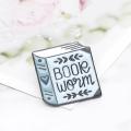 Fashion Women English Letter Book Worm Badge Brooch Pin Clothes Jewelry Decor. 