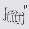 Over Door Hanger with 7 Hooks, Metal Over the Door Towel Hook, Decorative Overdoor Organizers, Hanging Storage Rack for Hat, Coats, Purses, Scarves, Clothes, Jackets, Belt, Bedroom, Bathroom, Closet. 