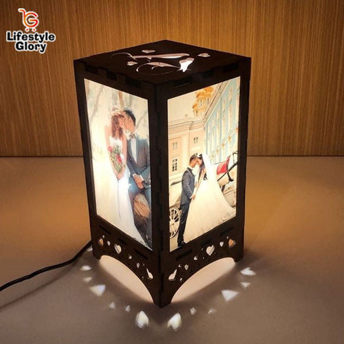 Lifestyle Glory Brand 3D Customized Wooden Lamp With Your 2 Pictures I Lamp I Wooden Lamp I Lamp For Side Table I Lamp For Bedroom I Gift For Girls I Gift For Boys I Gift For Family I Gift For Mother And Father I Decorating Items I Decoration Pieces
