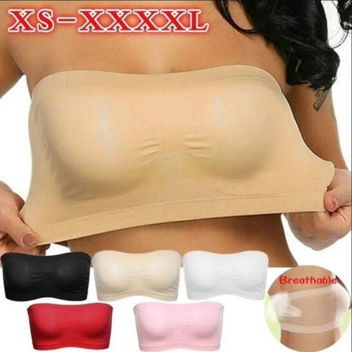 XL XS-XXXXL women's basic elastic layer strapless seamless solid color ...