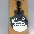 Spirited Away No Face cartoon PVC Keychain classic anime soft rubber luggage tag boarding pass bag tags hanging ornaments bags. 