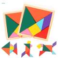 Wooden Tangrams Learning Toys Geometric Shape Puzzles Brain Logical Blocks for Boys Girls. 