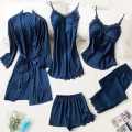 5pc Nighty Night Dress Premium Quality High Quality Silk Night Wear Honeymoon Bridal Set Pack of 5PCS. 