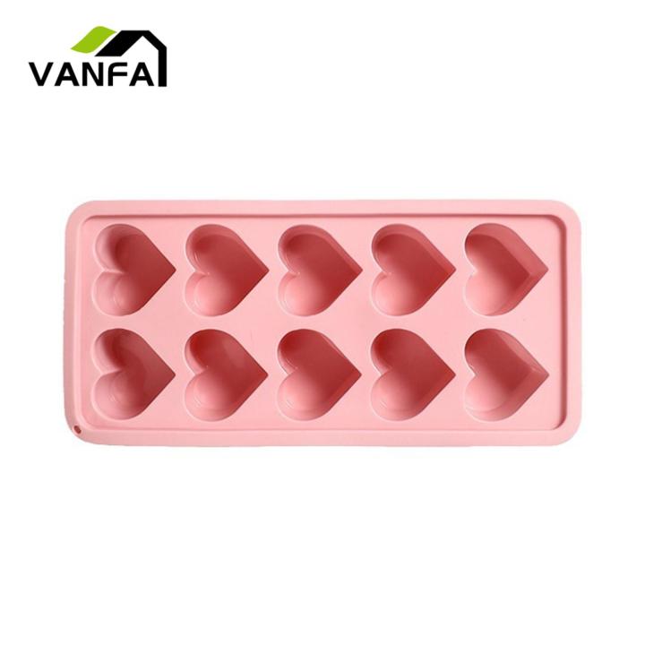 Easy Release Ice Pops Love Heart Silicone Ice Cube Tray Easy Release Chocolate Mold for Cocktails Whiskey Bpa Free Dishwasher Safe 10 Cavities Non-stick Popsicle Molds