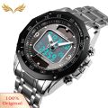 Men Solar Power Luminous Dual Display Digital Analog Sport Wrist Watch. 