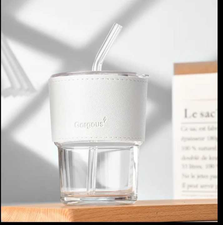 450ml%20Coffee%20Glass%20Mug%20Cups%20with%20Lids%20and%20Straws%20with%20Leather%20Sleeve%20Reusable%20Glass%20Coffee%20Tumbler%20-%20Image%207