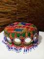 Stylish Pakistani Traditional teenage Wear Cap Topi for Girls Women with Threadwork Embroidery with Glasswork & Beads Hand Craft. 