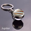 Full Moon Keychain Earth Solar System Planet Nebula Sphere Crystal Ball Glass Double Side Pendant Astronomy Space Jewelry Gift. 