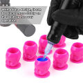 200pc Plastic Disposable Tattoo Ink Cups Child Doll Shape With Base Pigment Clear Holder Container Cap Tattoo Accessory Supplies. 