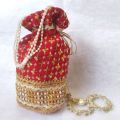 Traditional Hand potli fancy embroidered clutch bag for wedding best gift for women  gol bag. 