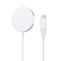 Choetech 15W Qi wireless inductive charger with MagSafe – Silver (H046+T518). 