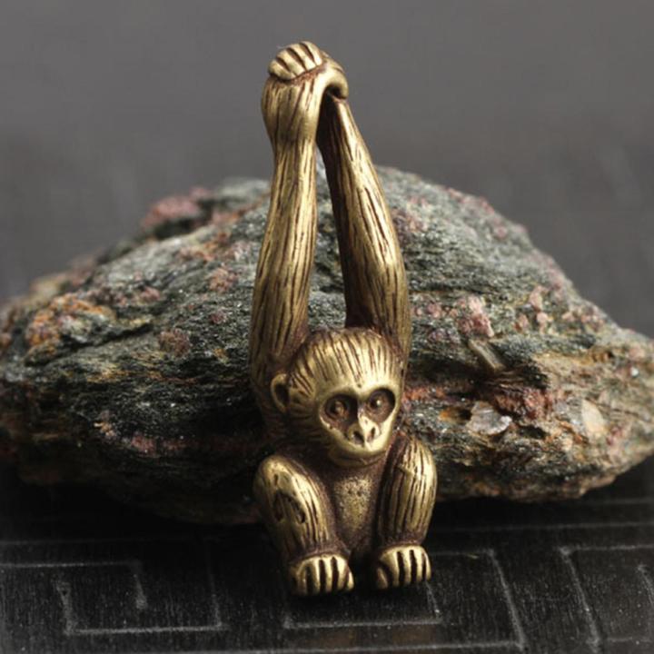 Craft Monkey Ornament Display Home Office Decoration Brass Figurine Animal Brass Ornament 37x12x9mm Suitable For Office,