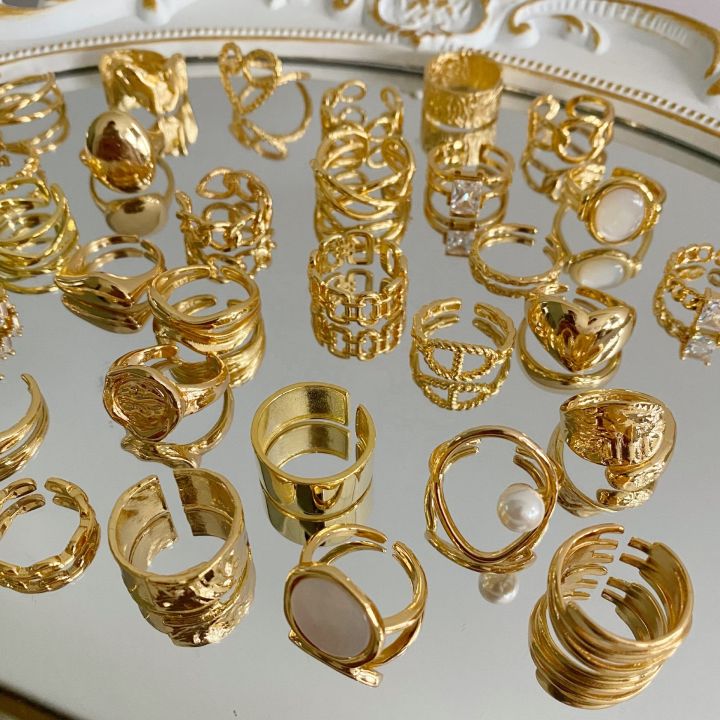 Wholesale Price Gold Plate Jewelry Open Adjustable Size Fashion Jewelry Gold Plated Rings for Women or Men