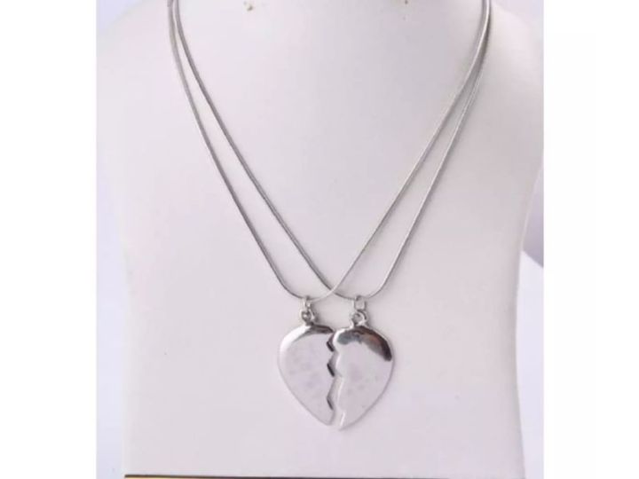 Pcs Heart Pendant Necklace With Chain For Girls Women Couple